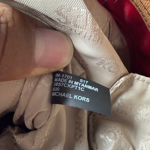 Michael Kors Kempton Small Tote Bag Red Nylon Shoulder Bag Purse - Picture 8 of 10